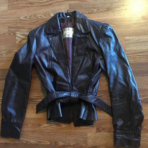 Vintage 70s brown leather crop jacket with belt 6